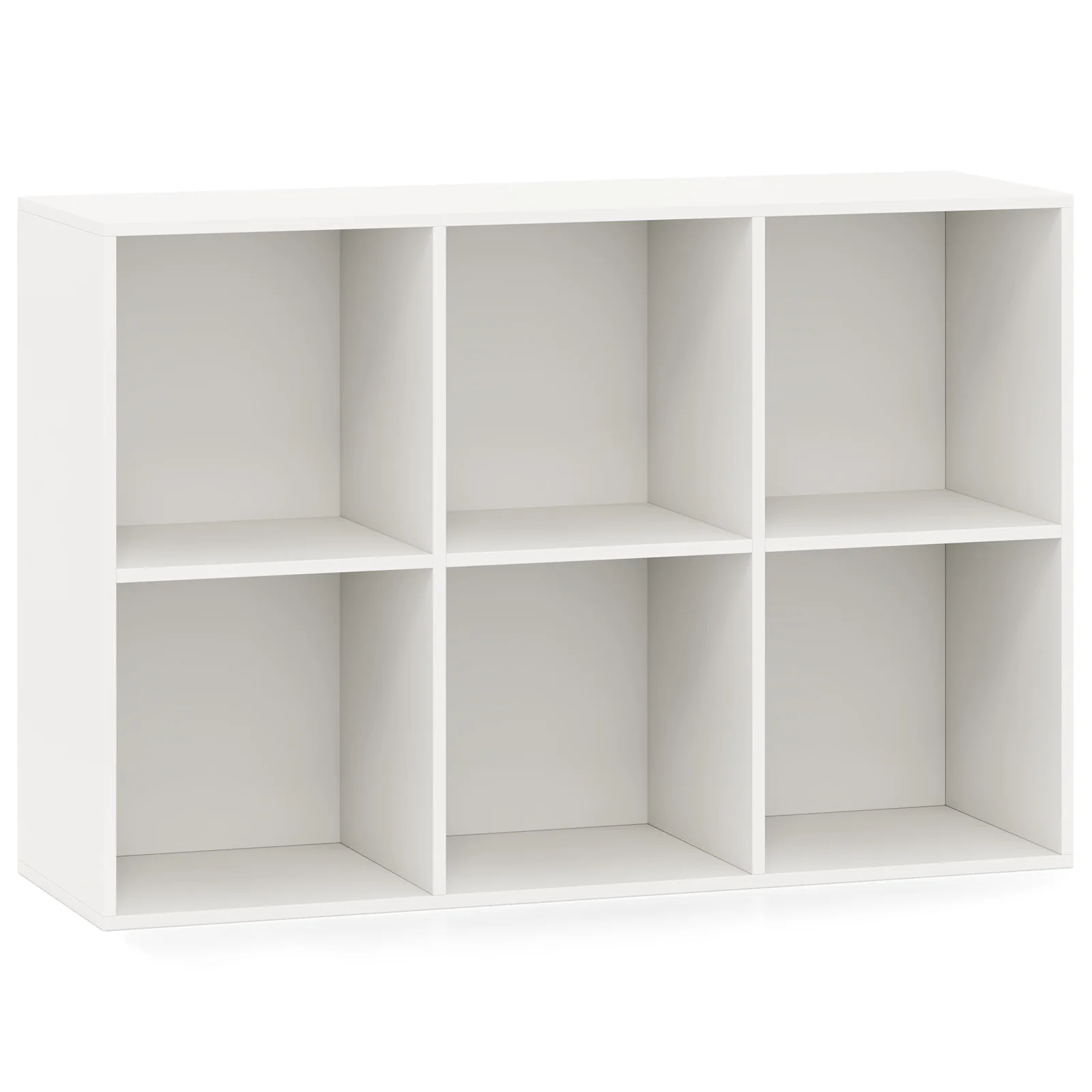 

6-Cube Bookcase Modern 3-Tier Storage Organizer Horizontal Vertical Bookshelf