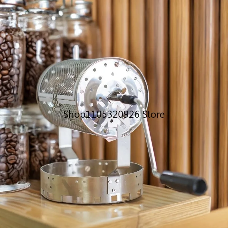 Home Hand Crank Coffee Roaster Manual Net Type Green Coffee Bean Roaster Compact Design
