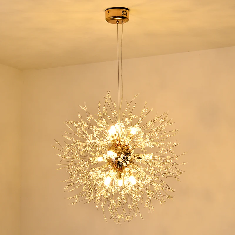 

Modern Crystal Chandelier Dandelion LED Chandelier Living Room Bedroom Dining Kitchen Light Firefly Decorative Chandelier