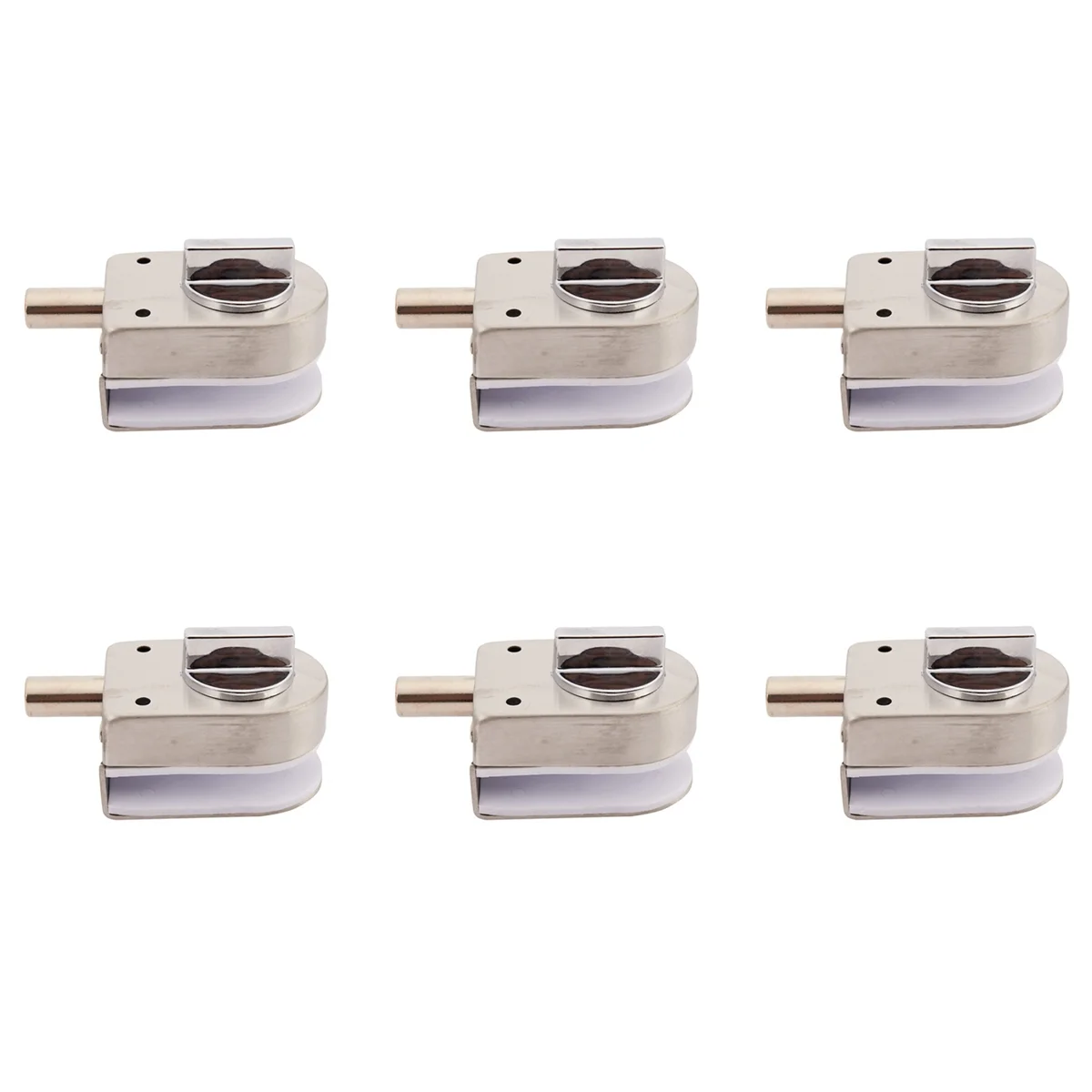 

6X Glass Sliding Door Latch Lock Non-Apertured Stainless Steel Glass Door Lock for Shower Room Bathroom Accessories