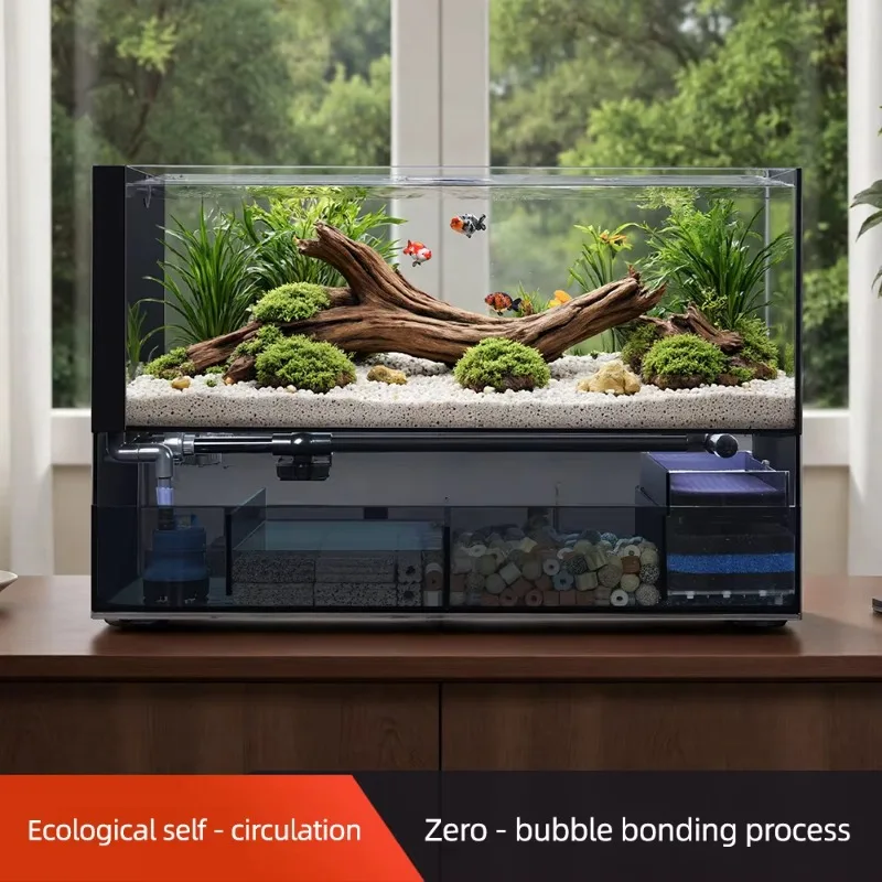 Wholesale Ultra-clear Glass Ultra-narrow Fish Tank Silent Multifunctional Rectangle Aquarium Tank for Home