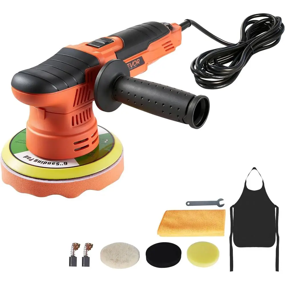 

Car Buer Polisher, 6-Inch Dual Action Polisher Buer Waxer, 650W 6 Variabls 2000-6800RPM Random Orbital Polisher Kit or Cars Deta
