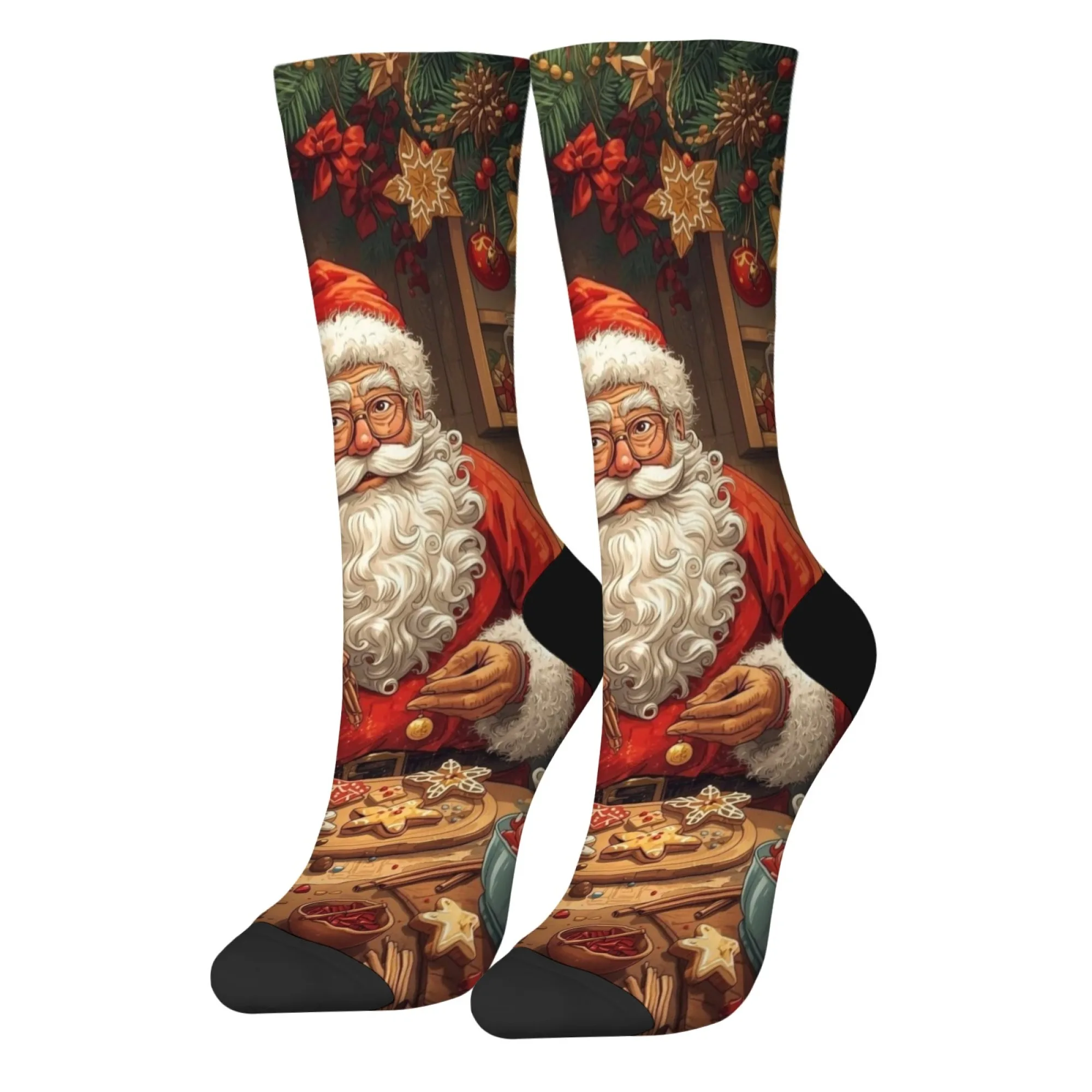 مضحك الكرتون سانتا كلوز الرجال الجوارب Harajuku نمط الجدة الهيب هوب سعيد طاقم الجوارب الرجعية موضة الجوارب غير رسمية هدية الكريسماس #2