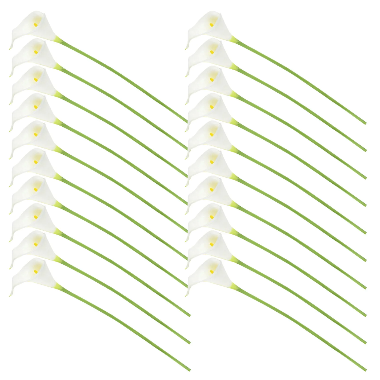 20Pcs Artificial Calla Lily Bouquet Wedding Bridal Flower Arrangement Premium PU Material Versatile Decorative Flowers Home