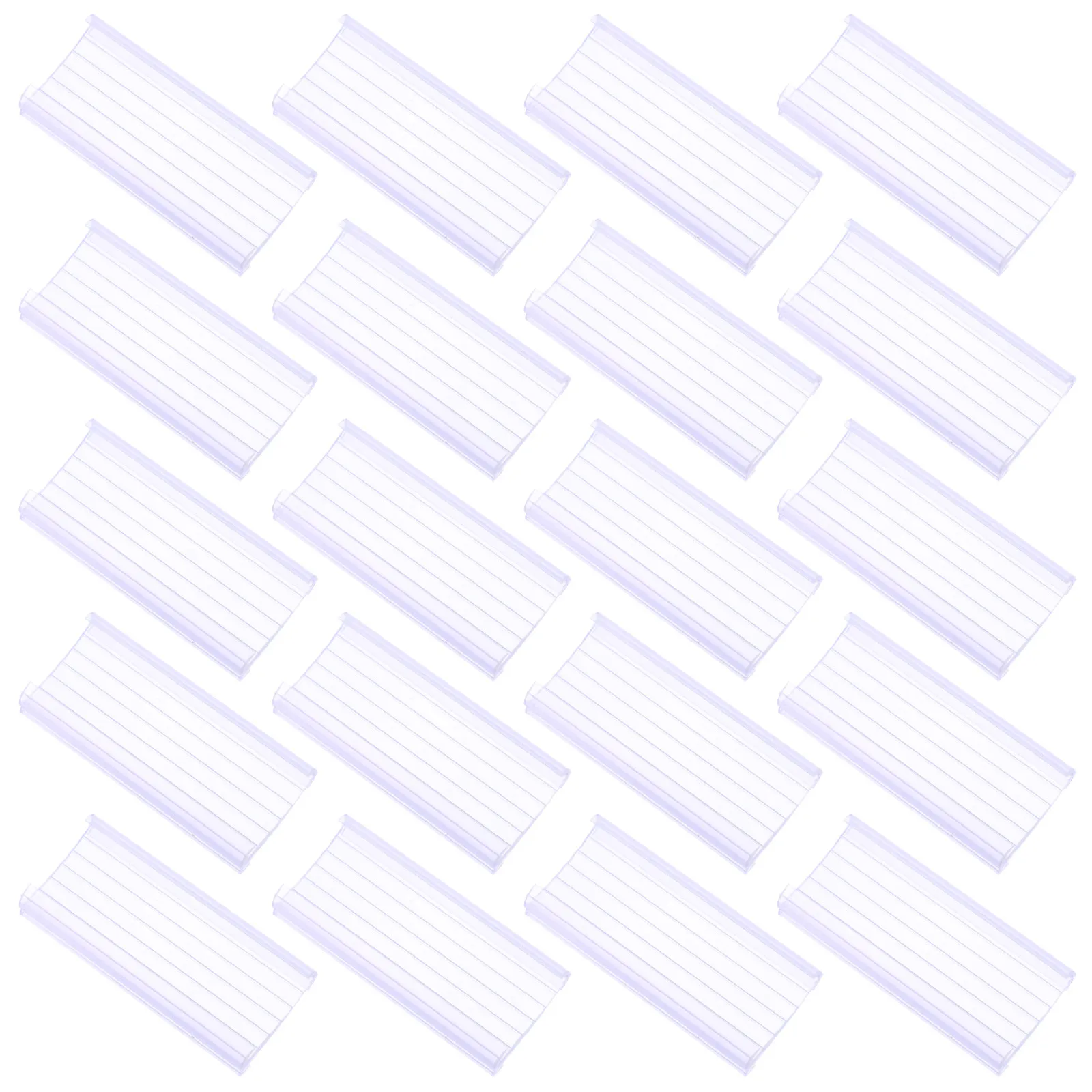 

20 шт. прозрачных пластиковых держателей ценников из ПВХ для розничных магазинов, супермаркетов, органайзеров для демонстрации цен на полках