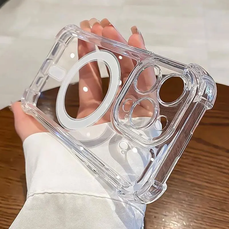 Luxury For Magsafe Shockproof Clear Case For iPhone 17 16 15 14 13 12 11 Pro Max Plus Magnetic Wirel