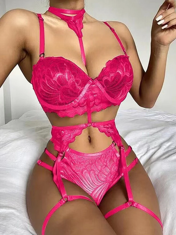 

Сексуальный комплект кружевного нижнего белья с вышивкой, горячая сексуальная порно одежда для сна, стальное кольцо, соблазнительная пижама, модный соблазнительный костюм