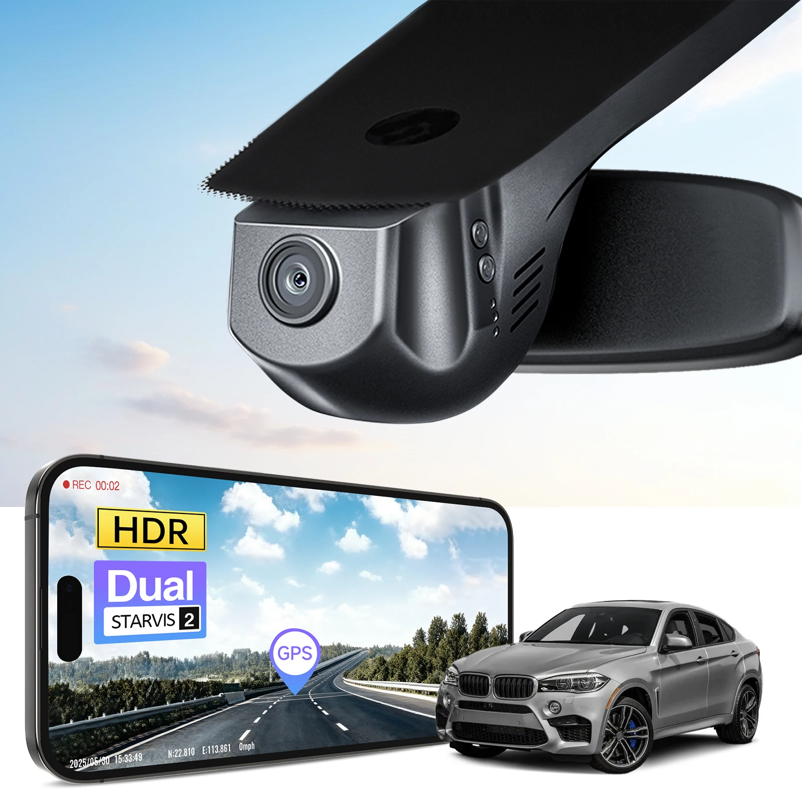 Dash Cam 4K Sony Starvis - Mangoal STARVIS 2 GPS WiFi &