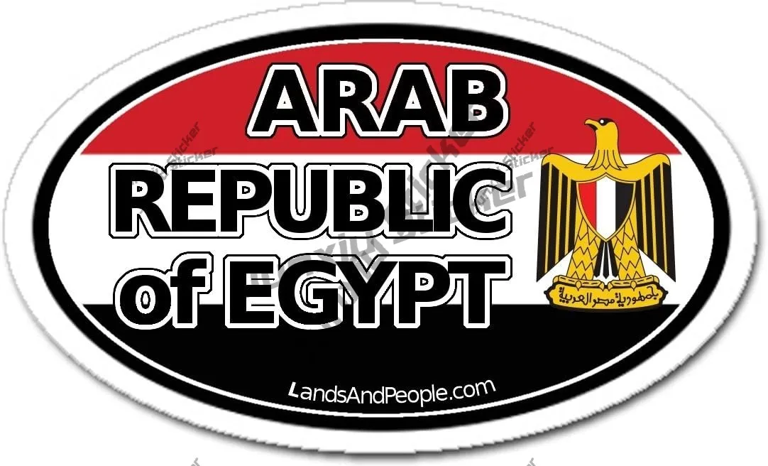 

Egypt Arab Republic Of Egypt In Arabic And Egyptian Flag Car Sticker Ankh Cross Egypt Dekal Oval Decal Cairo City Egypt Travel