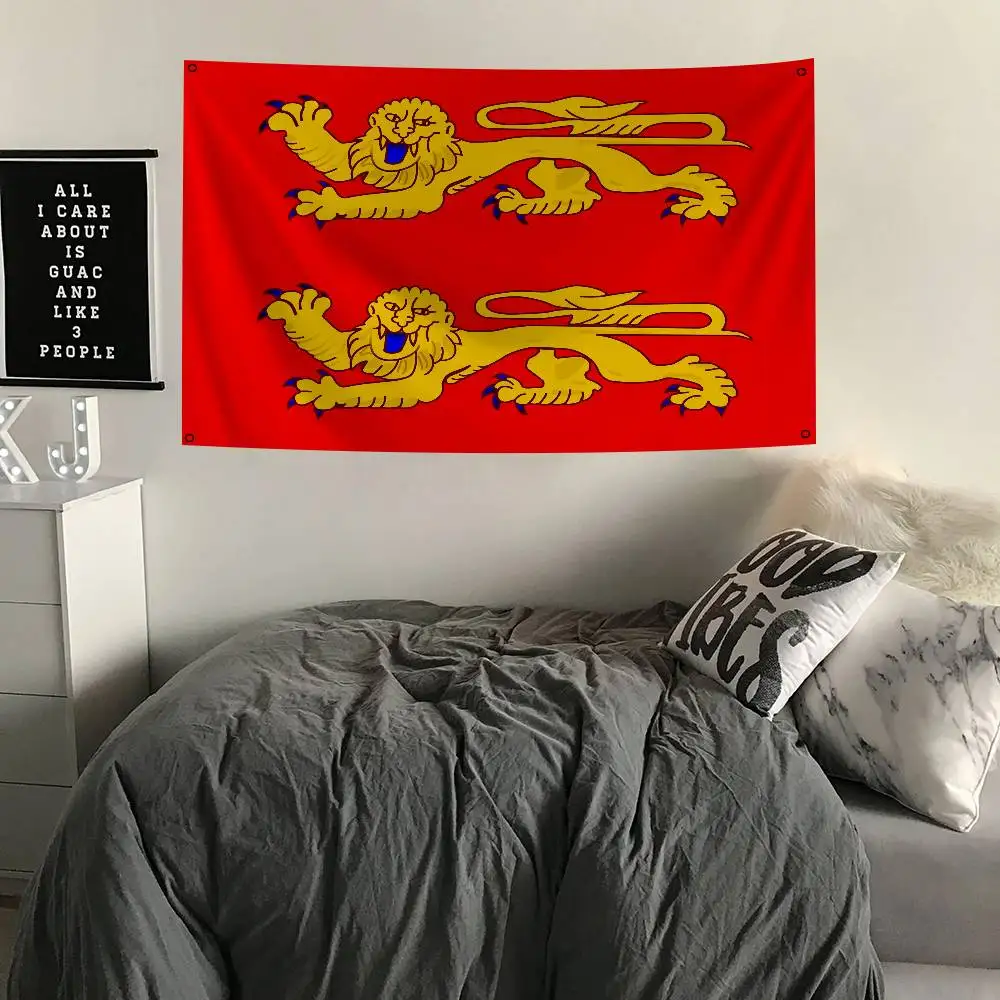Frankreich Basse Normandie Flagge Banner Vier Loch Flagge Polyester Outdoor Dekor Raumästhetik