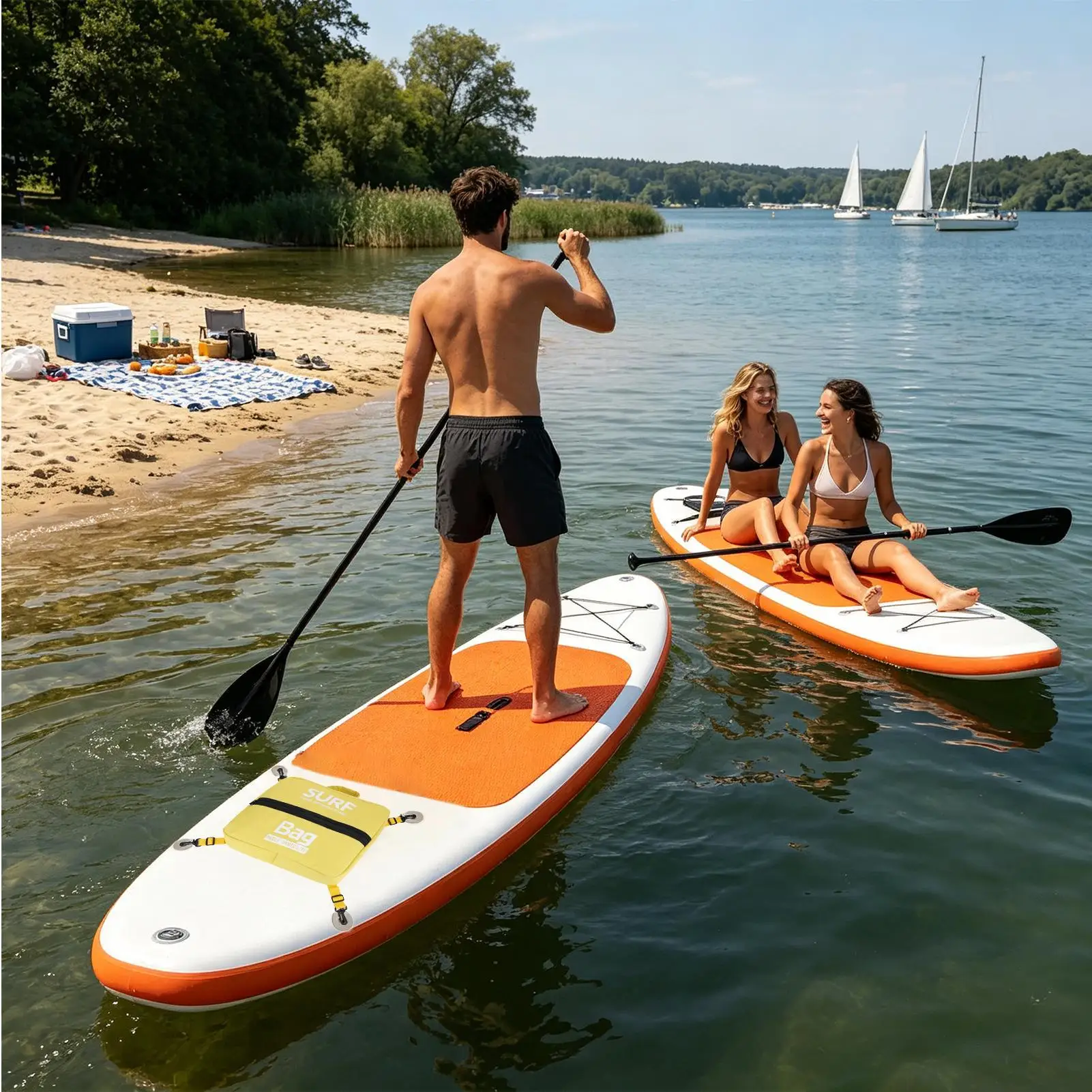 Cooler For Paddle Board 10L Waterproof Portable Insulated Large Capacity Paddle Board Cooler Bag For Canoe Rafting Lake Cruises
