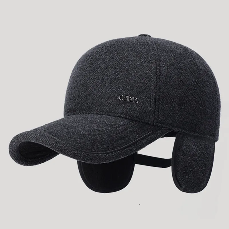 New Winter Fleece-lined Fluffy Thickened Baseball Caps Men's Cap Woolen Warm Windproof Coldproof Earmuffs Hats gorras 모자 кепка