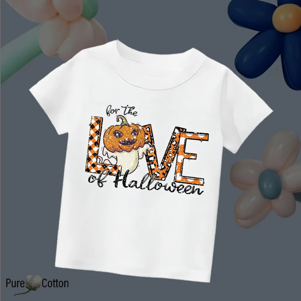 Youth, Vitality, Comfortable Children's Pure Cotton Cute Pumpkin Halloween Top T-shirt Children's Clothing T-shirt Boys and Girl