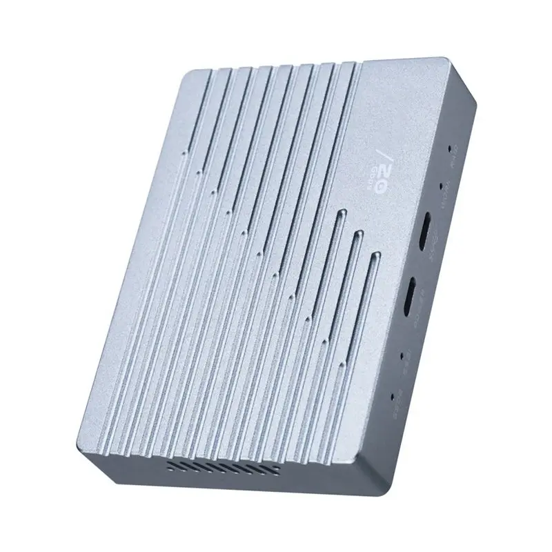 ZIZI M. 2 2280 Nvme SSD Enclosure Dual Bay USB3.2 Gen2 Type-C 20Gbps Hard Drive Case External Hard Disk Case Box US PLUG