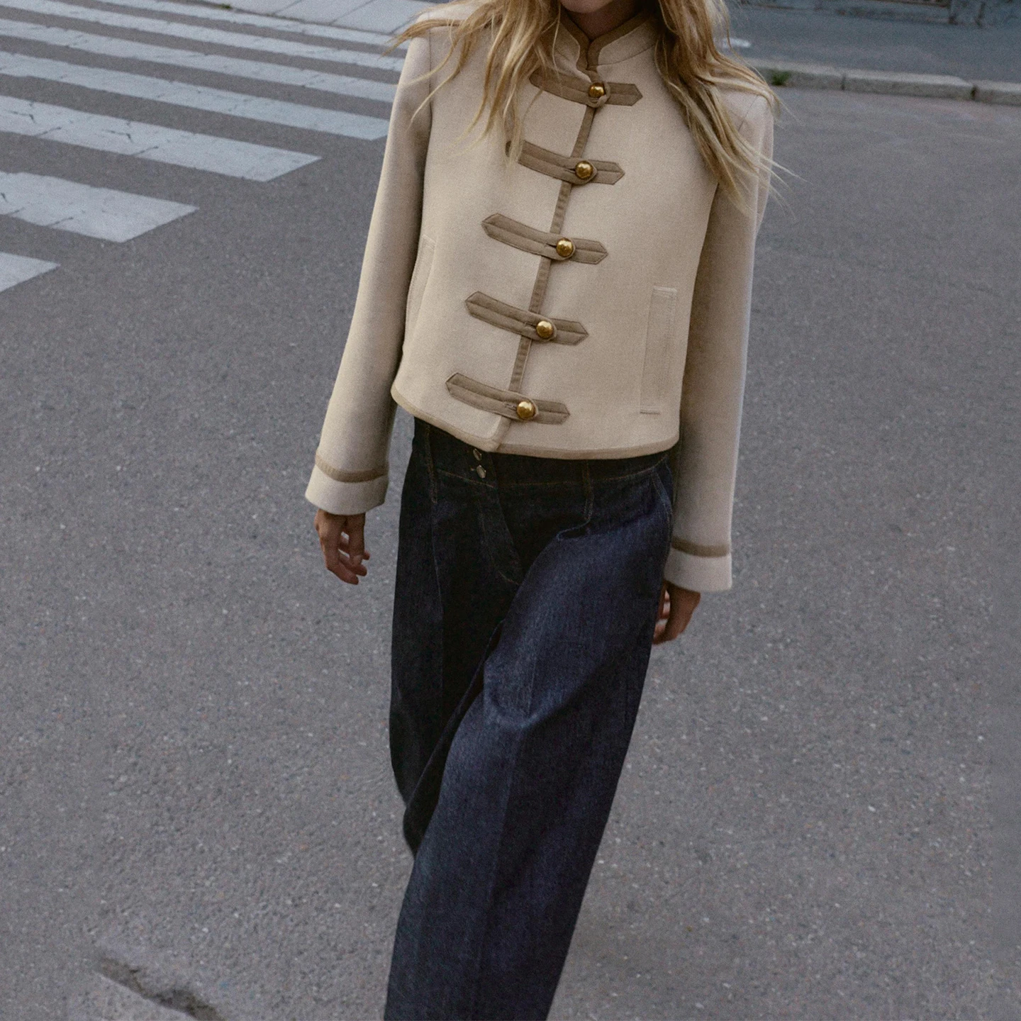 Z Women's Faionable Long Sve Jaet oulder Pads Knot Personali Temperament Chinese Brand Ladies' ort Coat