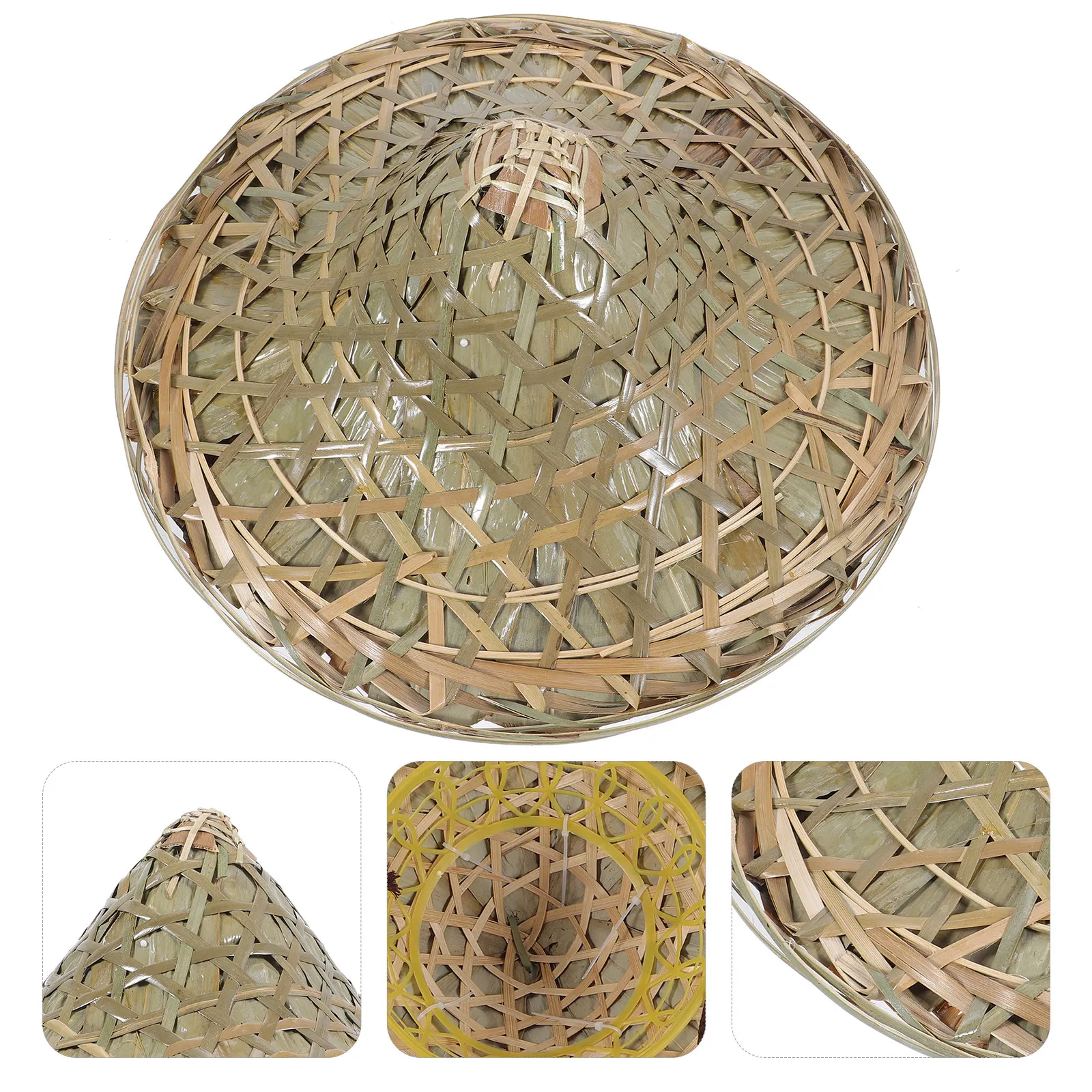 

Плетеная вручную бамбуковая шляпа с широкими полями, защищающая от солнца и влаги, для сельского хозяйства, рыбалки, садоводства, треккинга