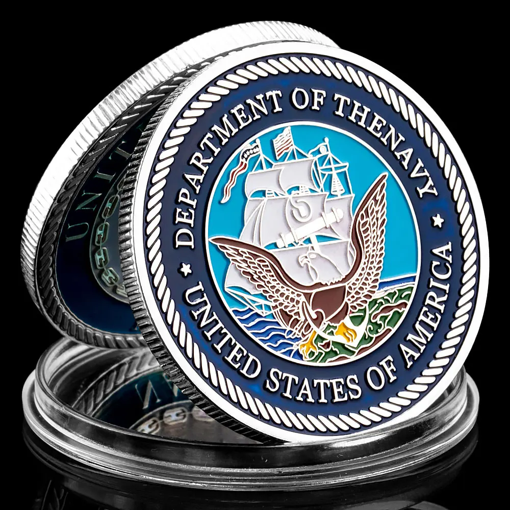 US Navy Souvenir Coin Department of The Navy Flying Eagle Pattern Commemorative Coin Military Silver Plated Commemorative Coin