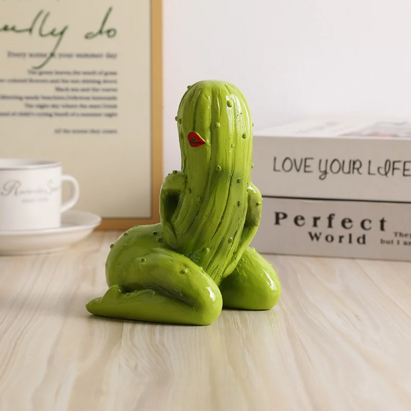 

Sexy Cucumber Kimchi Decor, Red Lip Cucumber Kimchi Display, Prank Gift Funny Desk Decoration
