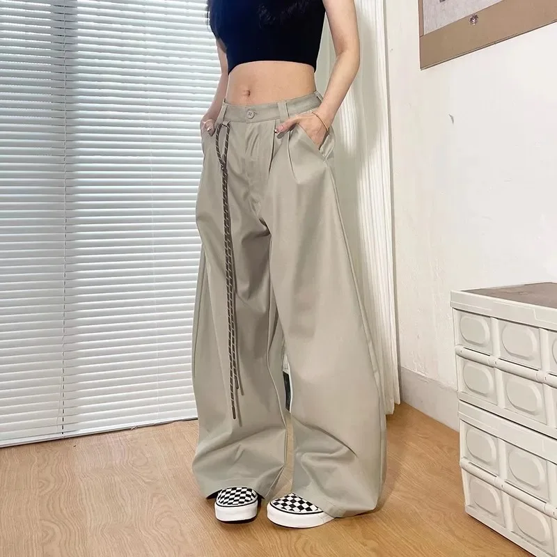 Women's Wide Leg Pants Y2K Gothic Hip Hop Lady's Cargo Pants Hotsweet Matching Female Trousers New