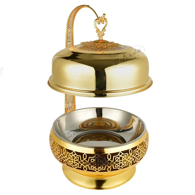 Stainless steel buffet stove hotel restaurant banquet insulation stove golden hanging cover vegetable warmer