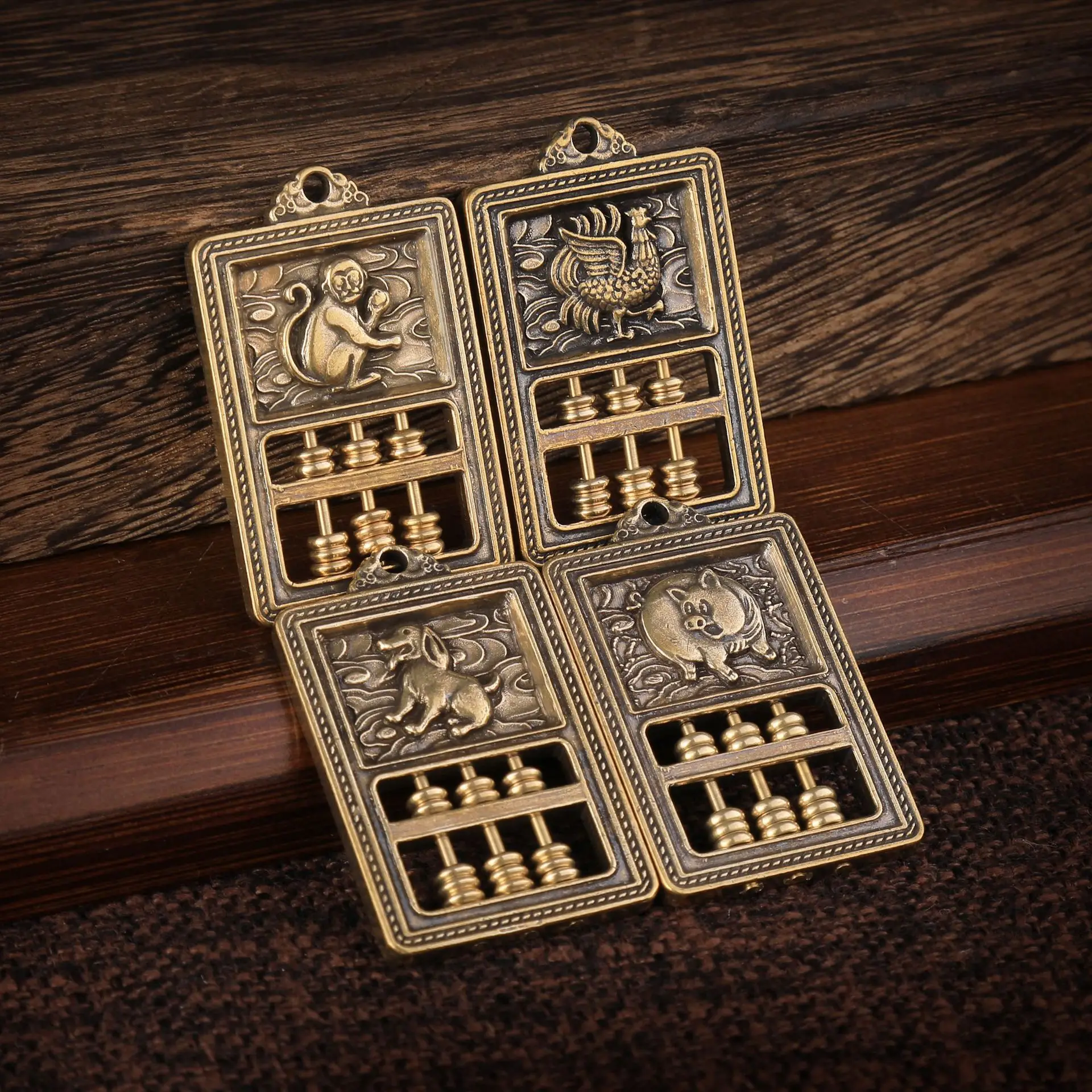 Twelve Chinese Zodiac Copper Pendant Accessories, Movable Abacus Accessories, Chinese-style Small Gifts