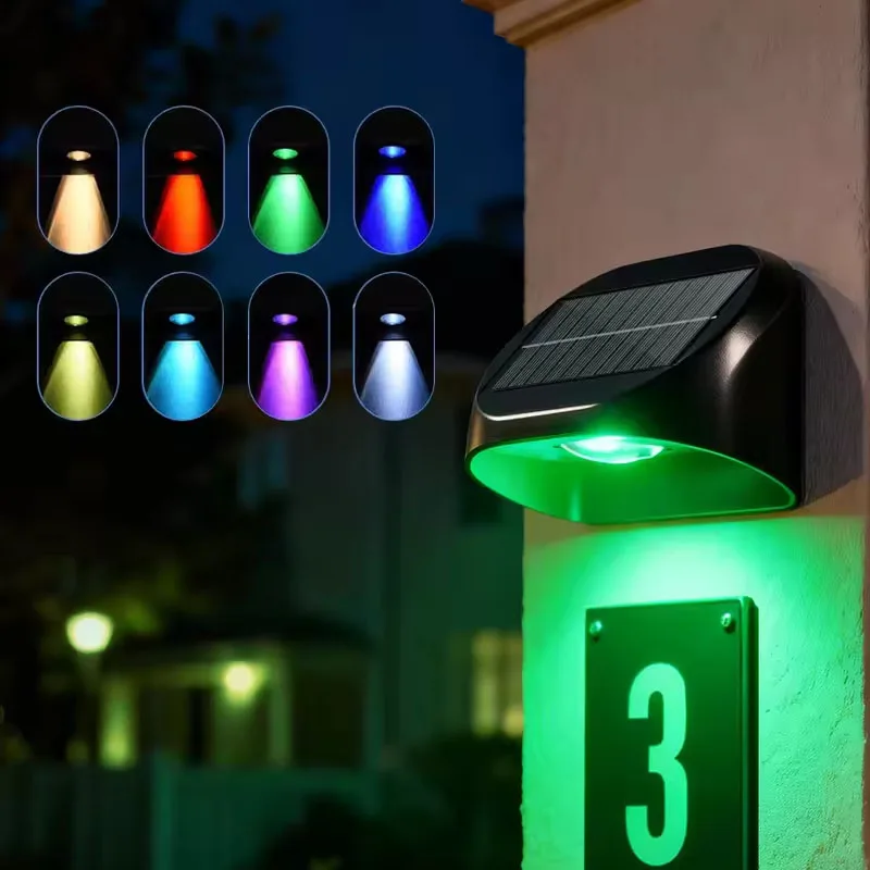 

Солнечные светильники для улицы, водонепроницаемые IP65, солнечные светильники для лестниц, RGB, многоцветные светодиоды, 11 режимов освещения или 3 цветовых режима, для забора, террасы