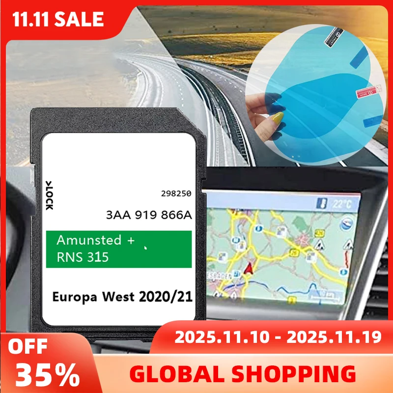 

for Skoda Amundsen+ Fabia Roomster Octavia Superb Rapid Car Sat Navi RNS 315 SD Card 8GB Europe UK maps 2020-2021 3AA 919 866A