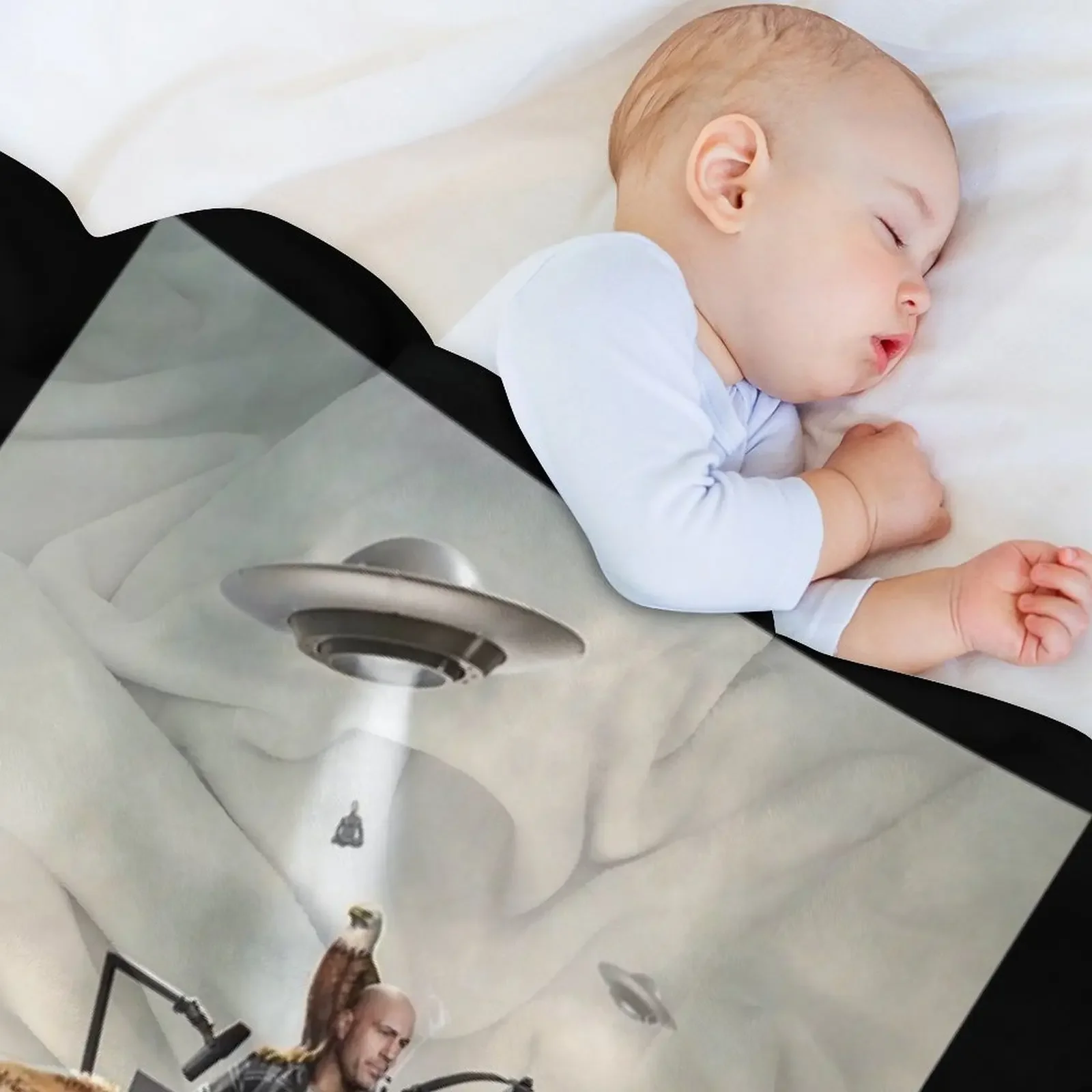 Joe Rogan Riding A Bear (+ Aliens) Throw Blanket For Baby Decoratives Luxury heavy to sleep Blankets