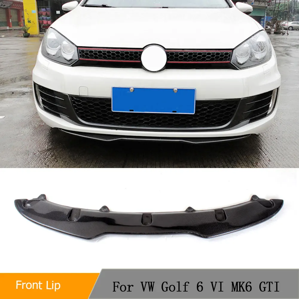 

Carbon Fiber Racing Front Lip Spoiler Bumper Chin Splitters for Volkswagen VW Golf 6 VI MK6 GTI Only 2010-2013 FRP Front Lip
