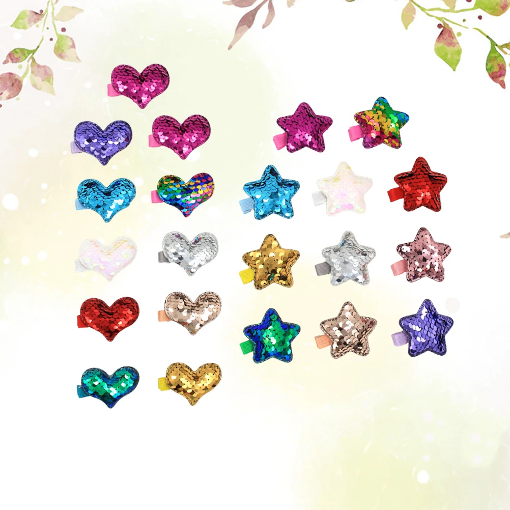 

22 Pcs Heart Shaped Hairpins Durable Material Kids Barrette Cute Design Hair Accessories Headdress Christmas Gift