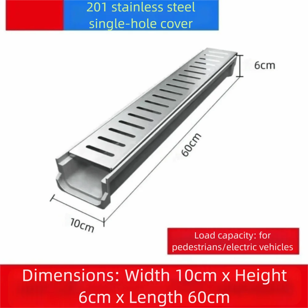 الراتنج الصرف مزراب الثقيلة صف واحد/مزدوج الانتهاء من الصرف خندق على شكل حرف U الأخدود غطاء من الفولاذ المقاوم للصدأ استنزاف خطي