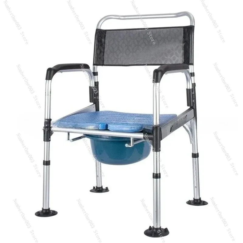 

Стул для унитаза из алюминиевого сплава с регулируемой высотой для пожилых людей, крытый мобильный комод для инвалидов