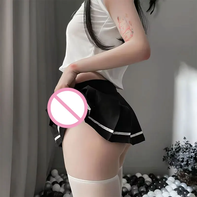 Y2k Women Clothing Sexy Mini Pleated Skirts Sweet College Style Student Top Unlined Sex Ultra Short Skirt JK Uniform Temptation