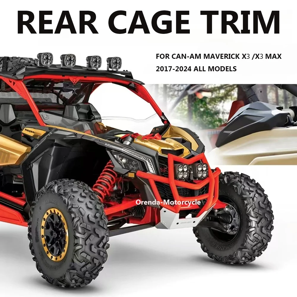 

Rear Cage Guard Covers Trim Plastic Cover Protection Shield For Can-Am Maverick X3 Max R RR 4x4 XMR XDS 2017-2024 All Models