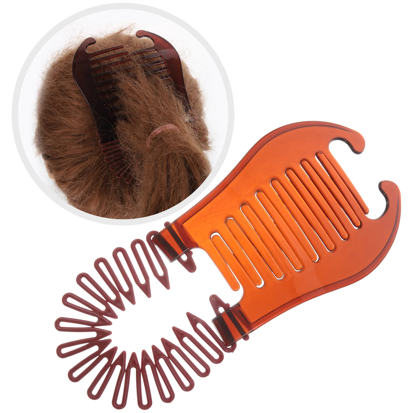 

4 Pcs Hair Toppers Braiding Tool Double Comb Clip Modeling Volume Clips for Women Banana Parting Ring Miss