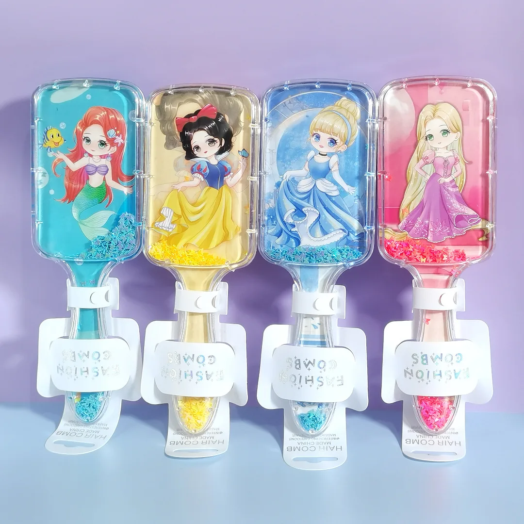 Disney Frozen Princess Elsa Comb Cartoon Snow White Mermaid Air Cushion Massage Comb Children Girl Student Comb