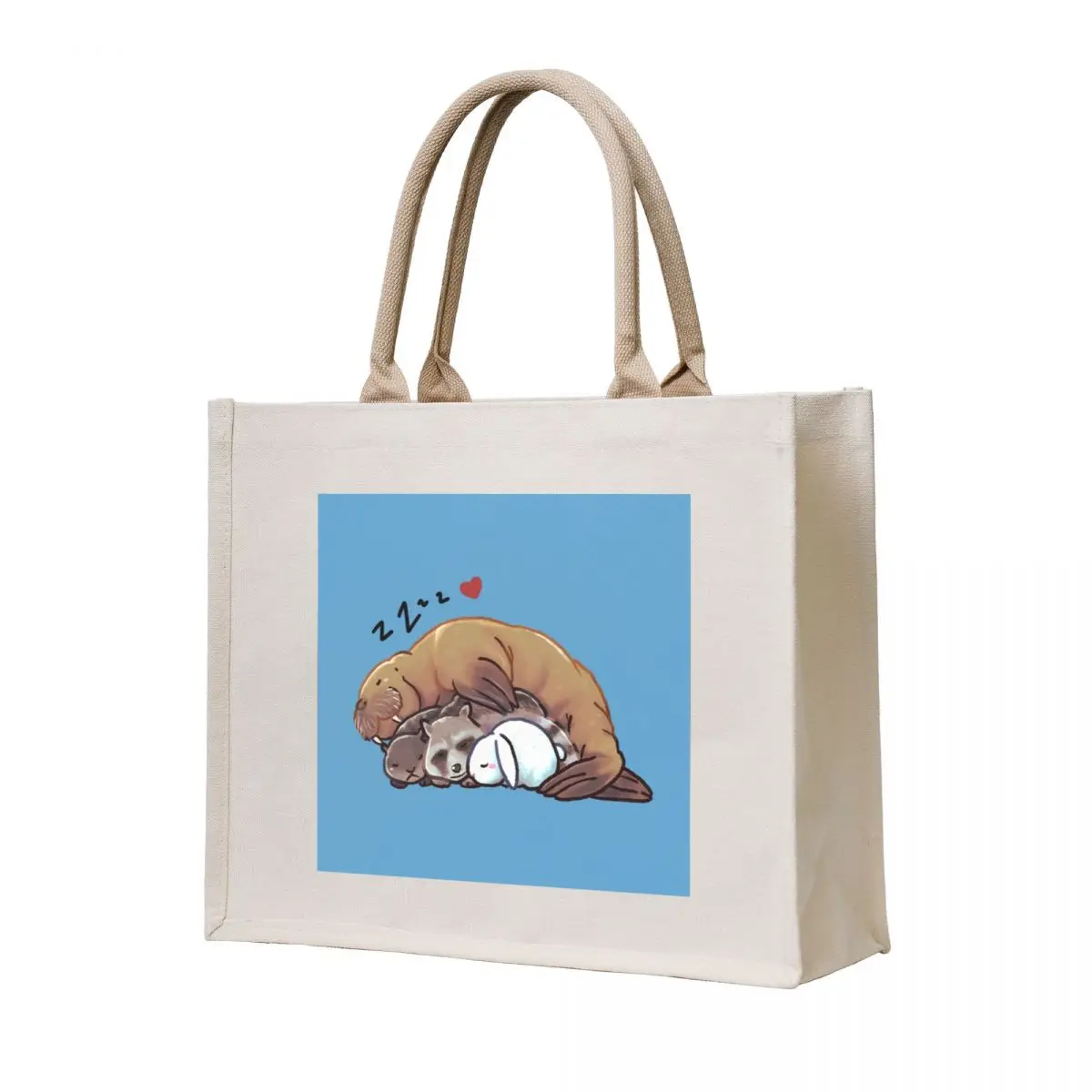 

Rocket Teefs Lylla Floor Sleeping Cuddling Animals gotg Tote Bag shopper bags hand bag