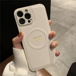 Personalized Customized Initials Name Case For iPhone 11 12 13 14 15 16 17 Pro Max Air Wireless Charging For Magsafe Gift Cover