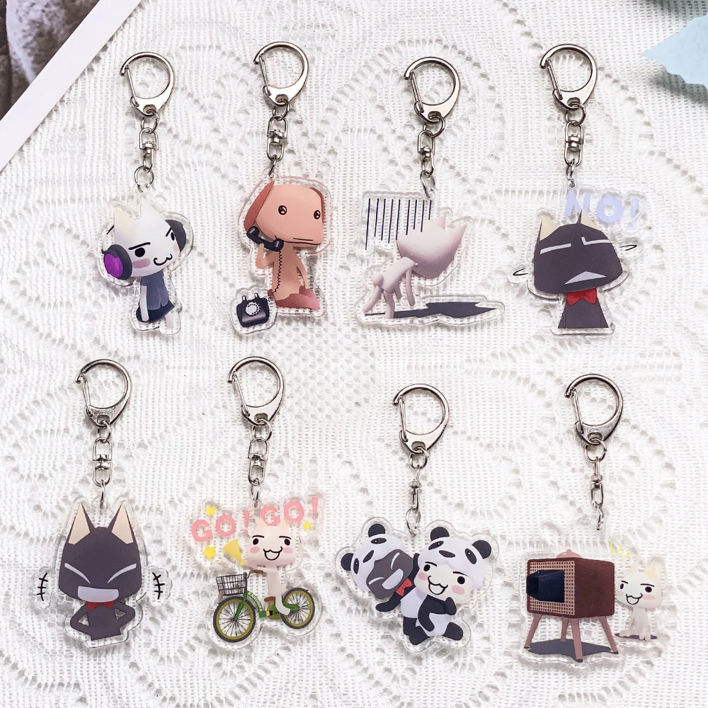 

10Pcs Game Cartoon Inoue toro Keychain Acrylic Keyrings Bag Charms Cute Backpack Pendant Funny Prop Decoration Friends Gifts