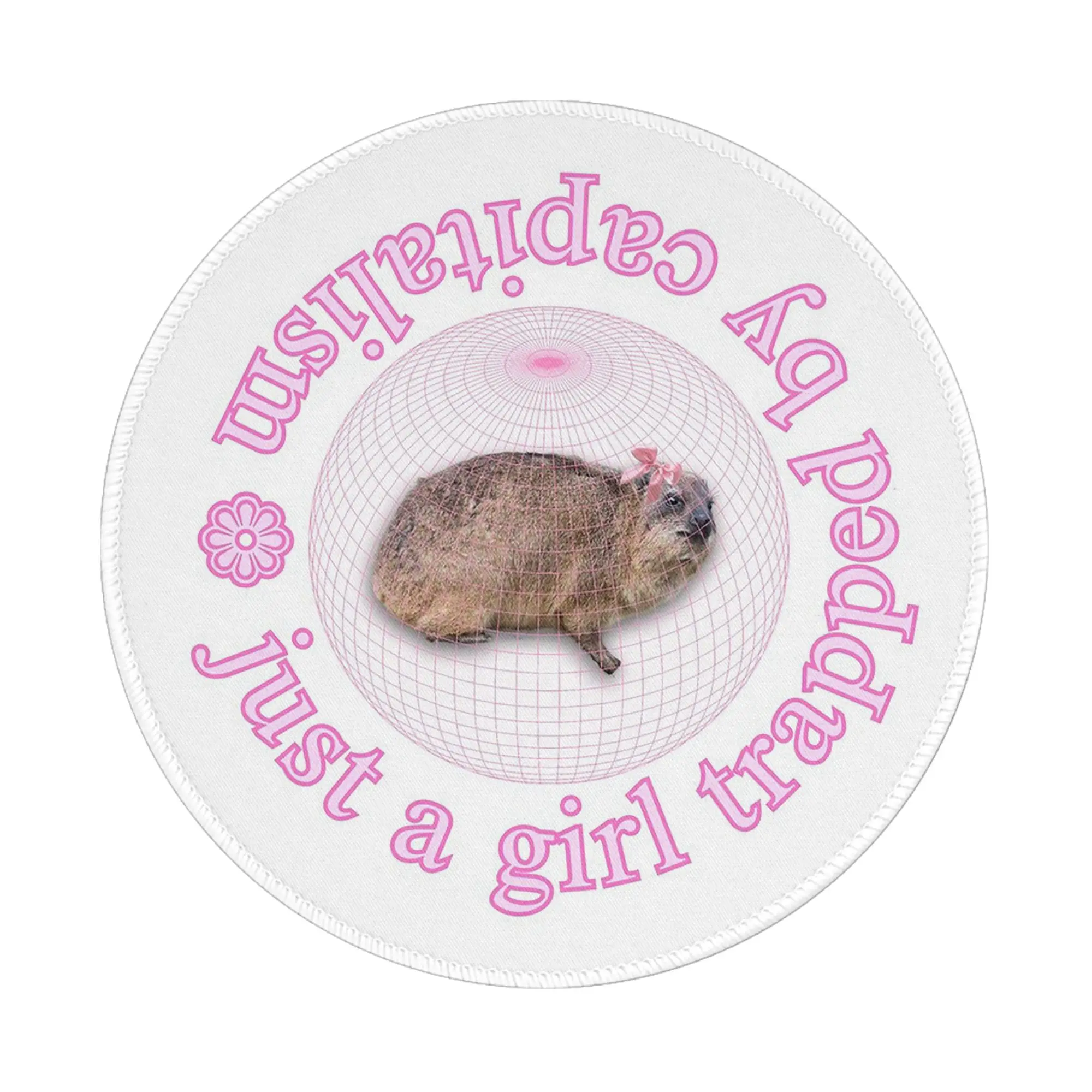 Rock Hyrax Just a Girl Trapped by Capitalism Coquette Mouse Pad Computer Keyboard Mouse Mat PC Laptop Desk Mat Office Table Mats