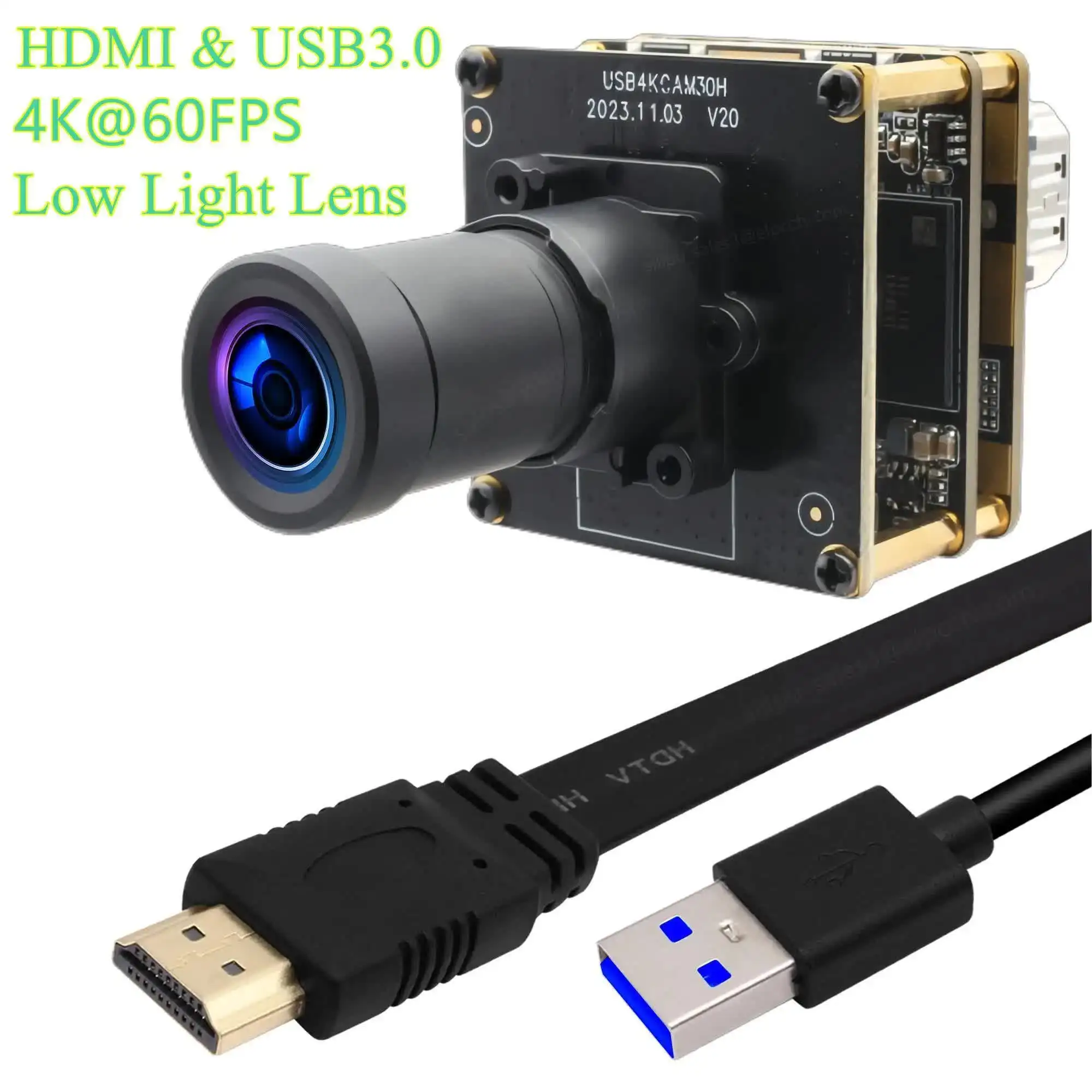 

SVPRO 4K Mini Camera Ultra HD H.264/MJPEG/YUY2 Cam IMX415 60FPS 8MP HDMI USB Webcam Module with 4mm Low Light Lens