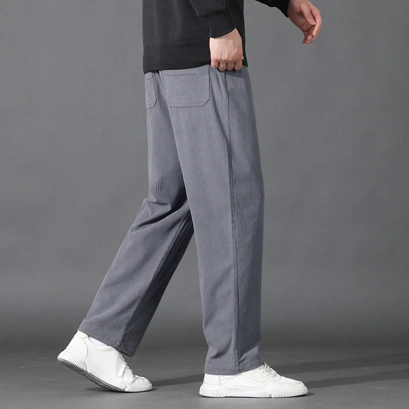 

Autumn Loose Corduroy Pants for Men Straight Solid Workwear Baggy Trousers Men's Japanese Style Trendy Brand Wide Leg Sweatpants