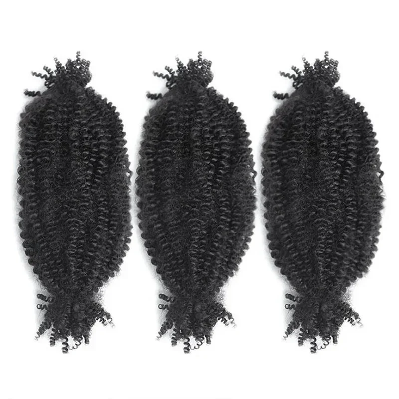Debut 22 Inch Afro Kinky Twist Crochet Braiding 100% Human Hair Bundles Curly Human Hair Bulks 1PCS Afro Kinky V Bulk Hair