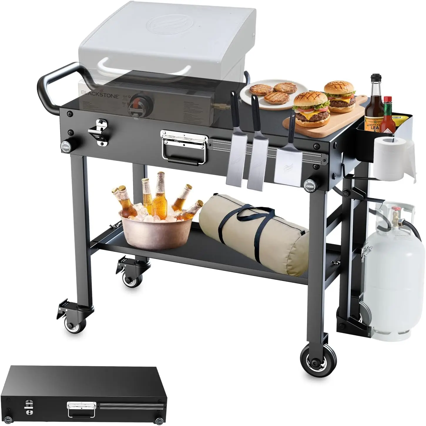 Portable Grill Cart Table for Blackstone 17