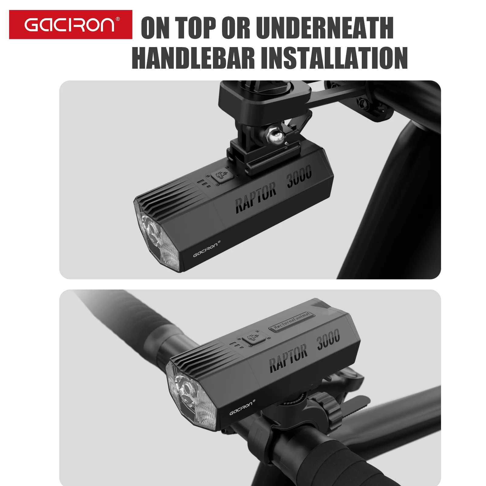 Gaciron Bicycle Front Light,Raptor 1800/3000 Lumens Wireless Remote Control Bike Headlight,Auminium Anti-Glare Bike Front Light