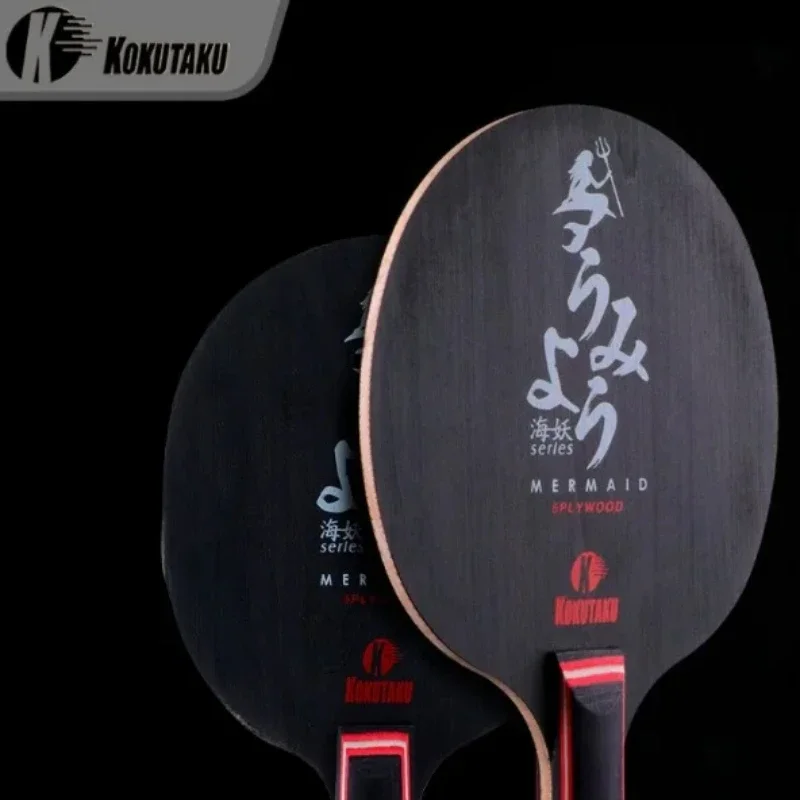 Original KOKUTAKU 5-lagiges Tischtennisschläger aus reinem Holz, schwarze Fichte, kurzer langer Griff, Ping-Pong-Paddel für Trainingswettkämpfe