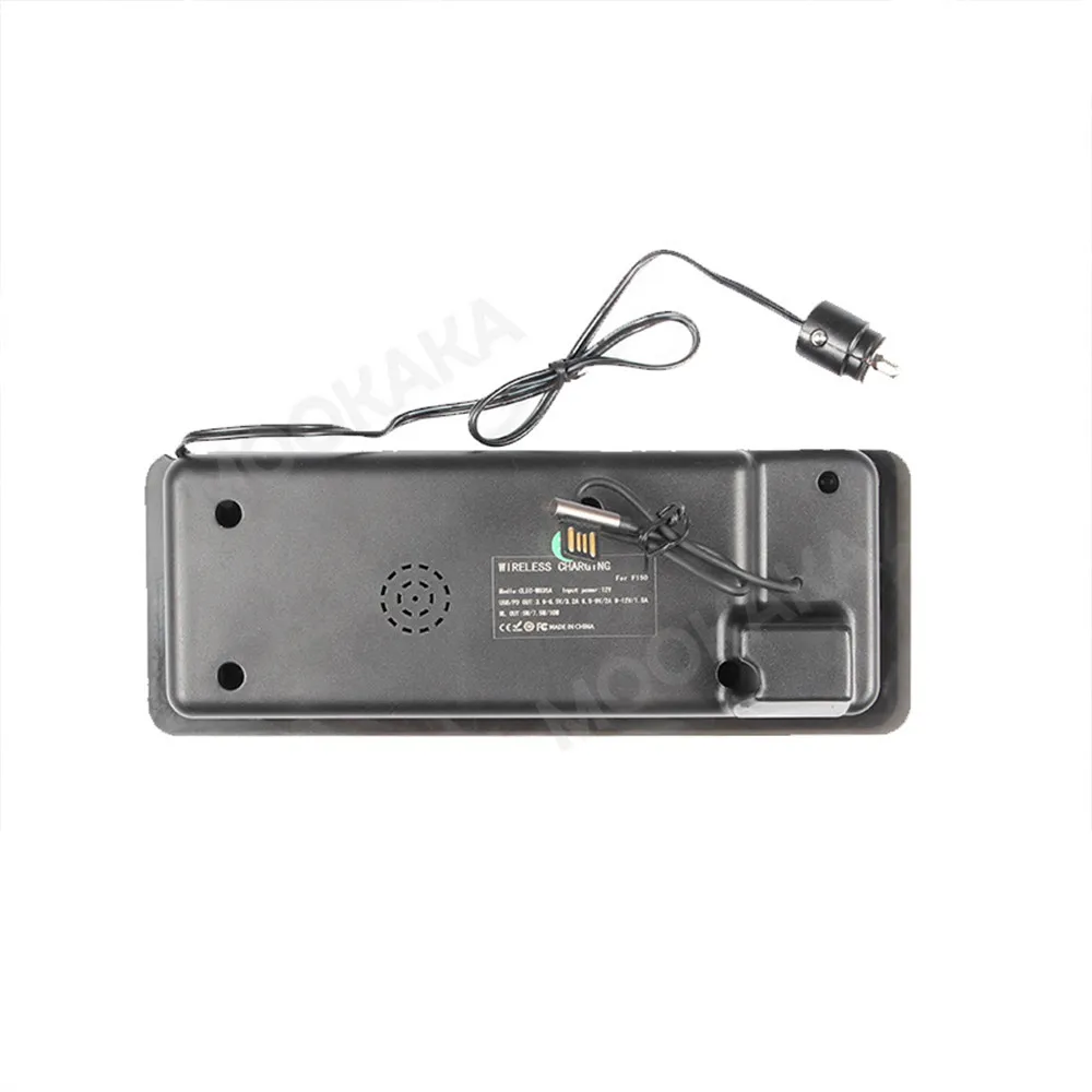Qi carregador sem fio para carro, carga rápida para ford f150, iphone pro xr xs + huawei p30 pro + sensor infravermelho suporte para telefone