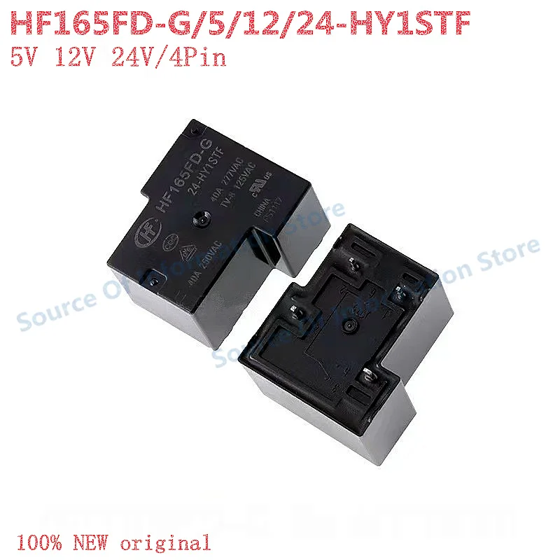 

5Pcs HF165FD-G/5/12/24-HY1STF High-Power Relay 5V 12V 24VDC 4-Pin 40A - Durable Electronic Component for Switching Control