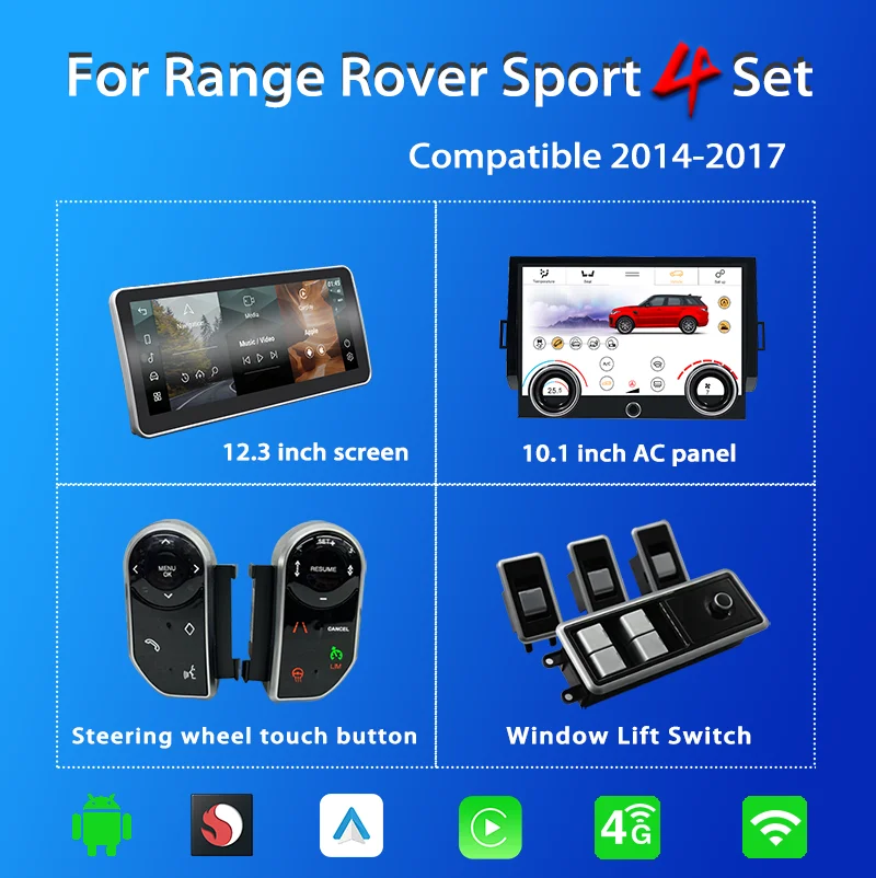 Android system Car Radio For Range Rover Sport L494 Multimedia Player Carplay and Android Auto Original Car OEM Menu AC Panel