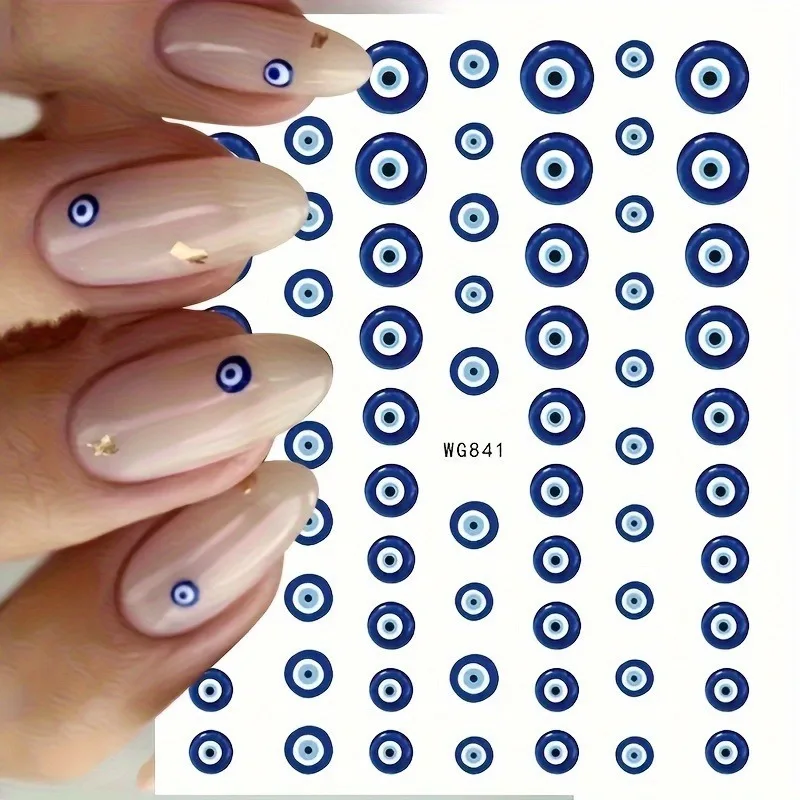 2pcs Evil Eye Nail Art Stickers - Self-adhesive Witch Nail Stickers for Nail Design - Perfect Gift for Women and Girls
